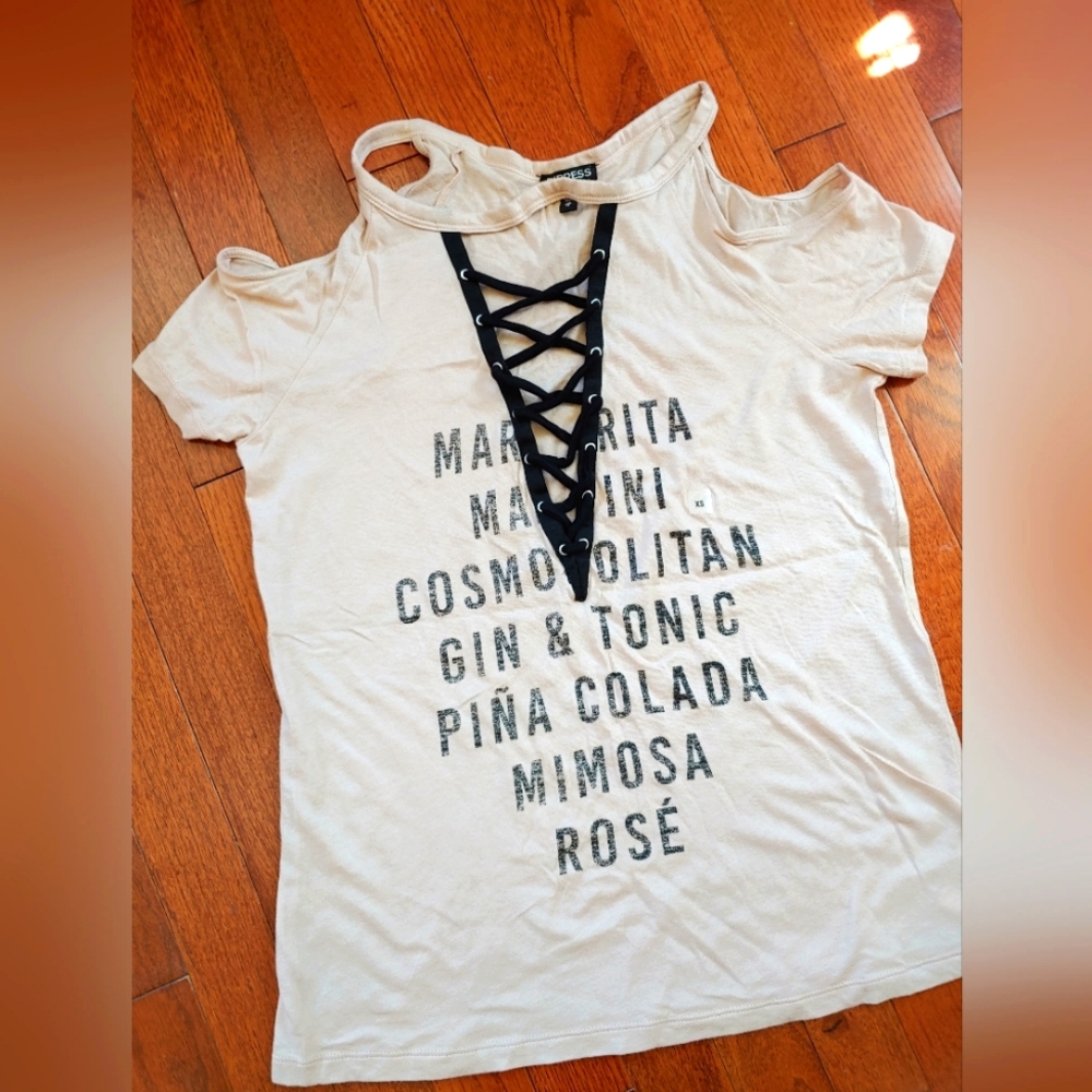 Express Vintage Cold Shoulders Tshirt